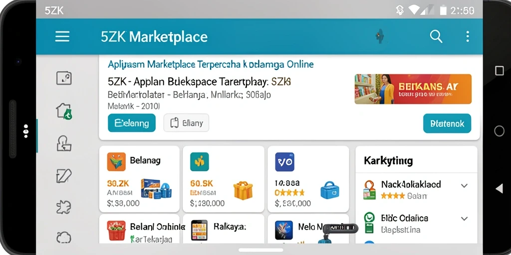 Antarmuka sederhana aplikasi Marketplace 5ZK yang ramah pengguna.