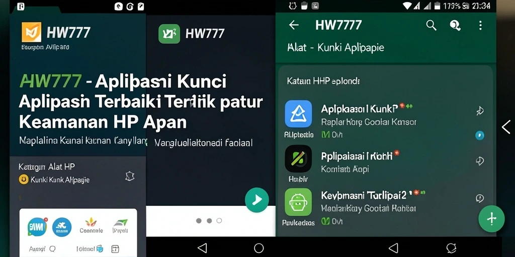 Antarmuka aplikasi HW777 menampilkan fitur penguncian aplikasi dengan mudah.