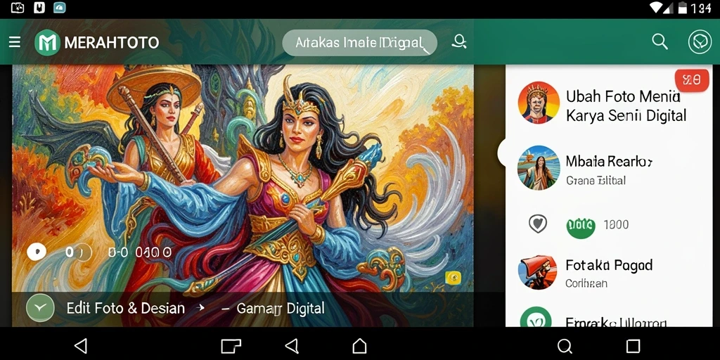 Antarmuka pengguna MERAHTOTO dengan fitur pengeditan foto yang inovatif.