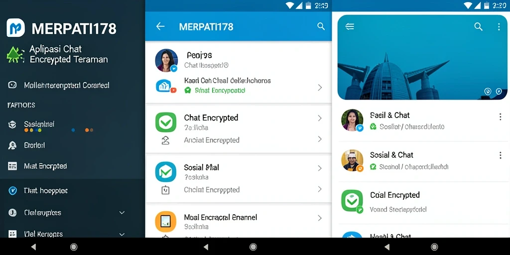 Tampilan antarmuka pengguna aplikasi MERPATI178 dengan fitur Chat Encrypted.
