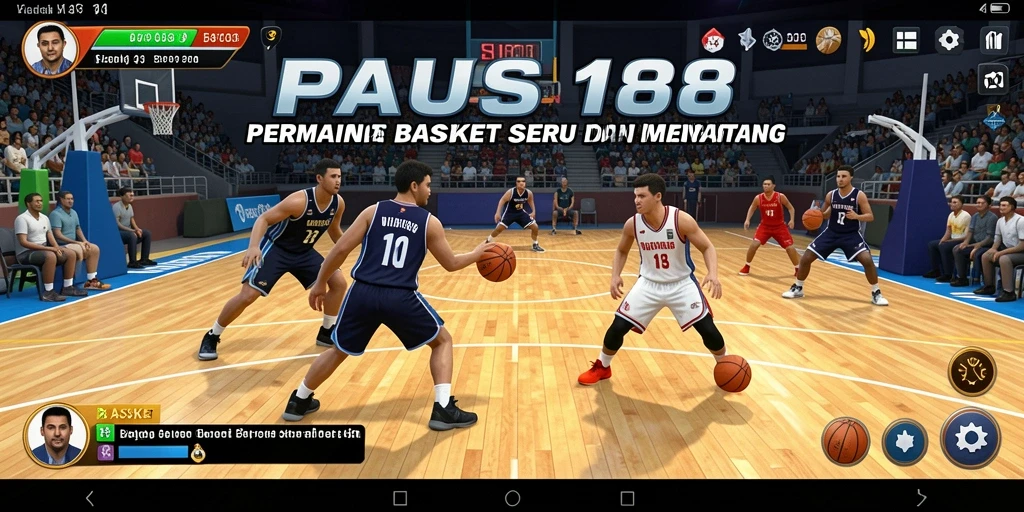 Antarmuka permainan Basket yang menarik dan interaktif.