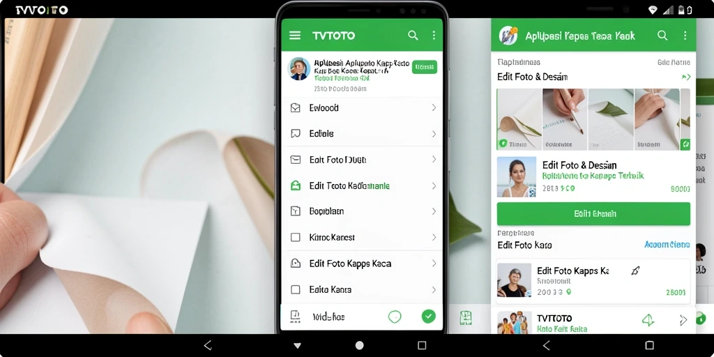 Tampilan antarmuka aplikasi TVTOTO untuk Edit Foto Kertas Kaca.
